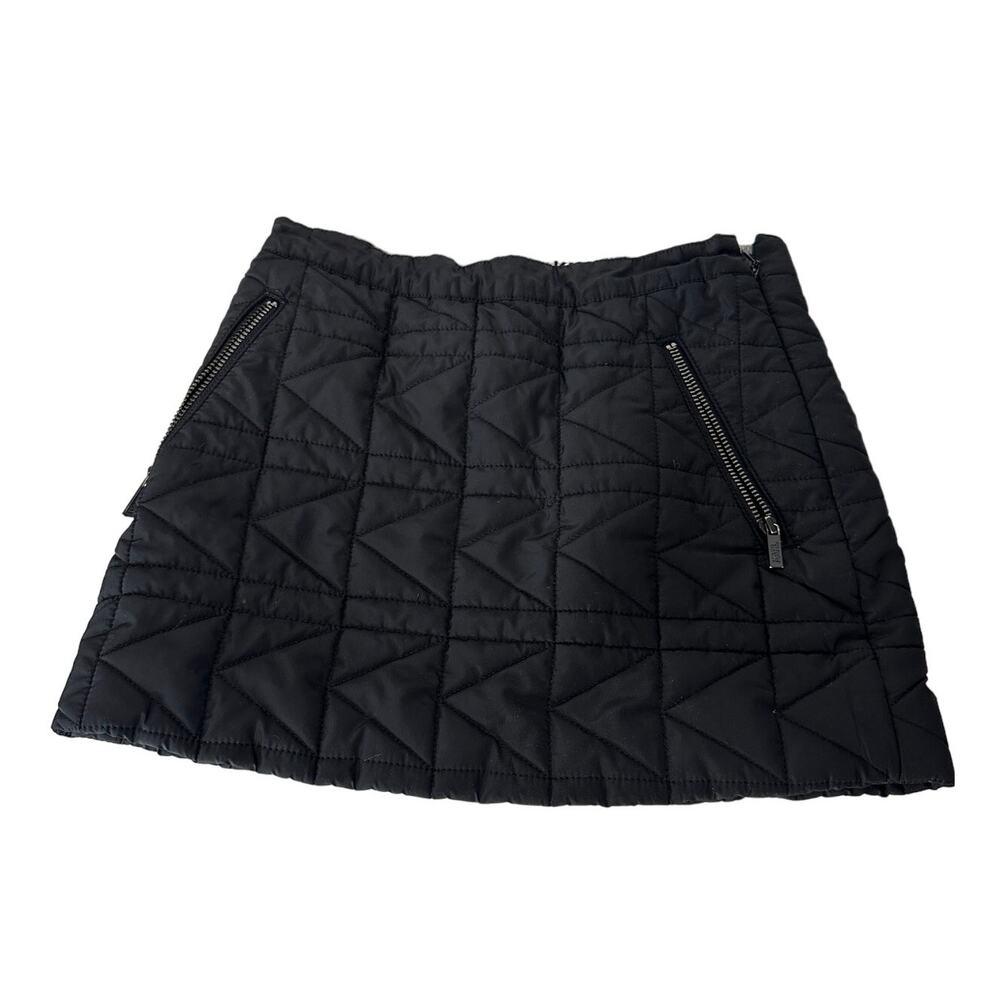 Karl Lagerfeld Girls Size 8 Black Quilted‎ Skirt Mini Short Zipper Pockets